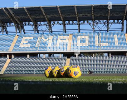 Marco Bucco/LaPresse 25. November 2020 Empoli (FI) Italien Fußball Empoli vs Brescia - Italienischer Cup Tim CUP 2020/2021 - Stadion Castellani. Auf dem Bild : das Spiel des Italienischen Pokals wurde aufgrund der Abwesenheit des Teams von Brescia abgesagt Stockfoto