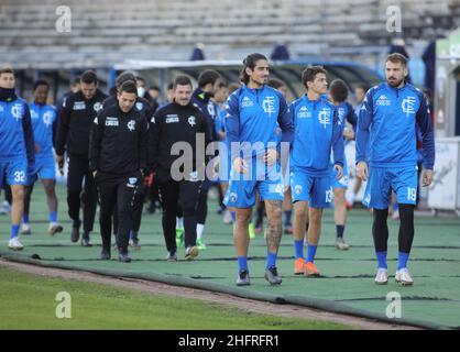 Marco Bucco/LaPresse 25. November 2020 Empoli (FI) Italien Fußball Empoli vs Brescia - Italienischer Cup Tim CUP 2020/2021 - Stadion Castellani. Im Bild: Das Team von Empoli geht nach der Absage des Spiels ins Training Stockfoto