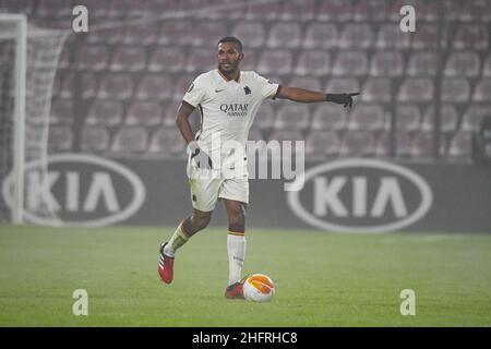 Fabio Rossi/AS Roma/LaPresse 26/11/2020 Cluj-Napoca (ROU) Sport Soccer CFR Cluj-Roma Europa League 2020/2021 - Stadio Constantin R&#x103;dulescu im Bild: Juan Jesus Stockfoto