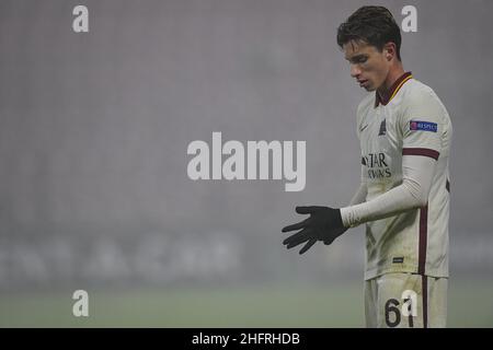 Fabio Rossi/AS Roma/LaPresse 26/11/2020 Cluj-Napoca (ROU) Sport Soccer CFR Cluj-Roma Europa League 2020/2021 - Stadio Constantin R&#x103;dulescu im Bild: Riccardo Calafiori Stockfoto