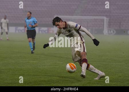 Fabio Rossi/AS Roma/LaPresse 26/11/2020 Cluj-Napoca (ROU) Sport Soccer CFR Cluj-Roma Europa League 2020/2021 - Stadio Constantin R&#x103;dulescu im Bild: Riccardo Calafiori Stockfoto