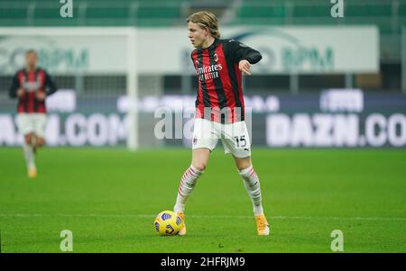 LaPresse - Spada November 29 , 2020 Mailand ( Italien ) Sport Soccer A.C. Mailand- Saison 2020-2021 - Serie A Mailand vs Fiorentina im Bild: hauge Stockfoto