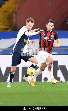 Foto LaPresse - Tano Pecoraro06 12 2020 Genova - (Italia)Sport CalcioSampdoria vs MilanCampionato di Calcio Serie A Tim 2020/2021 - Stadio "Luigi Ferraris"nella foto: DamsgaardFoto LaPresse - Tano Pecoraro06 Dezember 2020 Stadt Genova - (Italien)Sport SoccerSampdoria vs MilanItalienische Fußball-Liga A Tim 2020/2021 - "Luigi Ferraris" Stadion im Bild: Verdammt Stockfoto