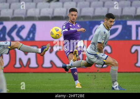 LaPresse - Jennifer Lorenzini 19 December 2020 Firenza (Italien) Sport Soccer Fiorentina - Hellas Verona Italienische Fußballmeisterschaft Liga A Tim 2019/ 2020 - "Artemio Franchi" Stadion im Bild: Barreca Stockfoto