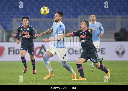 Fabrizio Corragetti / LaPresse 20st. Dezember 2020 Rom, Italien Sportfußball Lazio vs Napoli - Italienische Fußballmeisterschaft League A Tim 2020/2021 - Olympiastadion im Bild: Stockfoto