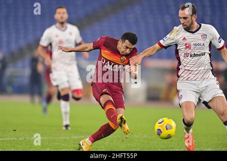 Fabio Rossi/AS Roma/LaPresse 23/12/2020 Rom (Italien) Sport Soccer Roma-Cagliari Italienische Fußballmeisterschaft League Serie A Tim 2020/2021 - Olympiastadion im Bild: Pedro Stockfoto