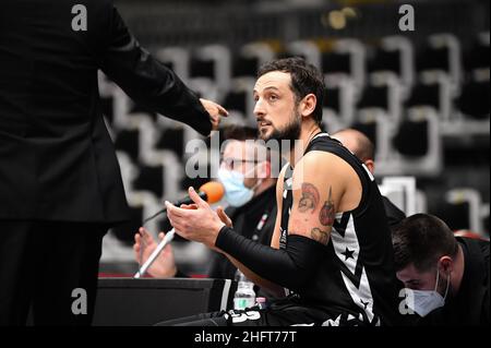 Massimo Paolone/LaPresse 27. Dezember 2020 Bologna, Italien Sportkorb Virtus Bologna vs Armani Milano - LBA Serie A UnipolSai - Virtus Arena im Bild: Marco Belinelli (Virtus Bologna) Stockfoto