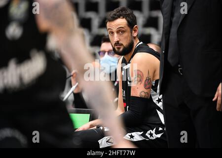 Massimo Paolone/LaPresse 27. Dezember 2020 Bologna, Italien Sportkorb Virtus Bologna vs Armani Milano - LBA Serie A UnipolSai - Virtus Arena im Bild: Marco Belinelli (Virtus Bologna) Stockfoto