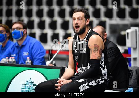 Massimo Paolone/LaPresse 27. Dezember 2020 Bologna, Italien Sportkorb Virtus Bologna vs Armani Milano - LBA Serie A UnipolSai - Virtus Arena im Bild: Marco Belinelli (Virtus Bologna) Stockfoto