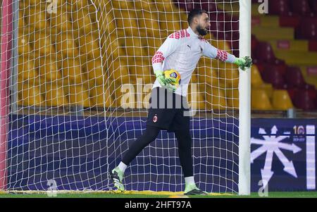 LaPresse - Spada Januar 3rd , 2021 Benevento ( Italien ) Sport Soccer A.C. Mailand- Saison 2020-2021 - Serie A Benevento vs AC Mailand im Bild: Gianluigi Donnarumma Stockfoto