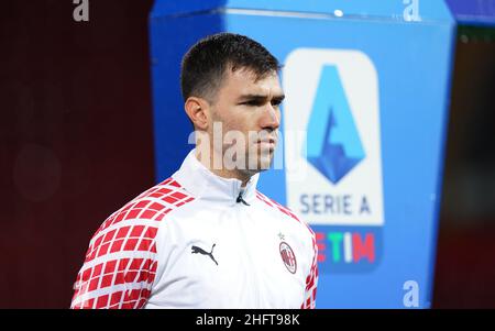 LaPresse - Spada Januar 3rd , 2021 Benevento ( Italien ) Sport Soccer A.C. Mailand- Saison 2020-2021 - Serie A Benevento vs AC Mailand im Bild: Alessio Romagnoli Stockfoto