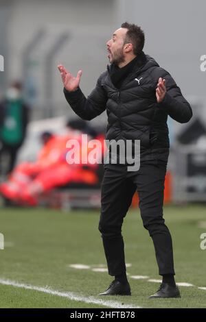 Fabrizio Zani,/LaPresse 6 Januar 2021 Reggio Emilia, Italien Sport Fußball Sassuolo vs Genua - Italienische Fußball-Meisterschaft Liga Serie A Tim 2020/21   Mapei Stadium im Bild: Roberto De Zerbi Stockfoto