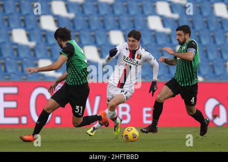 Fabrizio Zani,/LaPresse 6 Januar 2021 Reggio Emilia, Italien Sport Fußball Sassuolo vs Genua - Italienische Fußballmeisterschaft Liga Serie A Tim 2020/21   Mapei Stadium im Bild: Eldor Shamurodov Stockfoto