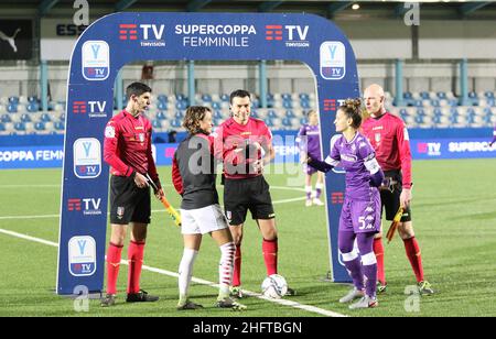 Foto LaPresse - Tano Pecoraro 06 01 2021 Chiavari - (Italia) Sport Calcio Fiorentina vs Milan Supercoppa Italiana Femminile 2020/2021 - Stadio "Comunale di Chiavari" nella foto: giacinti valentina 06 Januar 2021 Stadt Chiavari - (Italien) Sport Soccer Fiorentina vs Mailand Frauen italienischen Super Cup 2020/2021 - "Comunale von Chiavari" Stadion im Bild: giacinti valentina Stockfoto