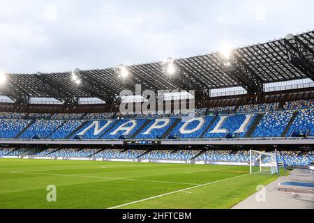 Alessandro Garofalo/LaPresse 06. Januar 2021 Neapel, Italien Sportfußball Napoli vs Spezia - Italienische Fußballmeisterschaft League A Tim 2020/2021 - Diego Armando Maradona Stadion. Im Bild: Panorama Stockfoto