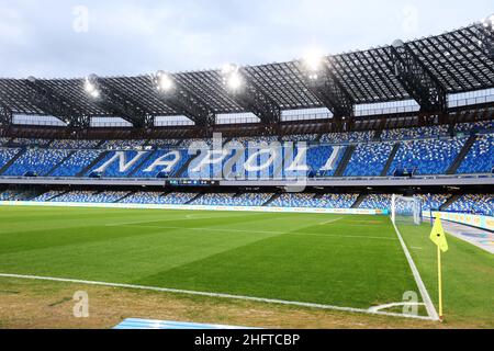 Alessandro Garofalo/LaPresse 06. Januar 2021 Neapel, Italien Sportfußball Napoli vs Spezia - Italienische Fußballmeisterschaft League A Tim 2020/2021 - Diego Armando Maradona Stadion. Im Bild: Panorama Stockfoto