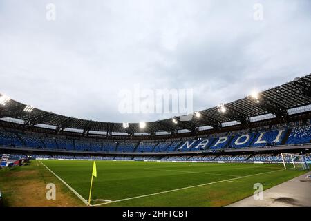 Alessandro Garofalo/LaPresse 06. Januar 2021 Neapel, Italien Sportfußball Napoli vs Spezia - Italienische Fußballmeisterschaft League A Tim 2020/2021 - Diego Armando Maradona Stadion. Im Bild: Panorama Stockfoto