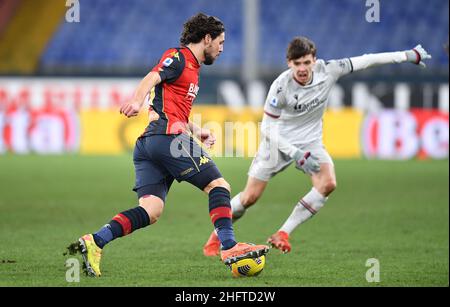 Foto LaPresse - Tano Pecoraro09 01 2021 Genova - (Italia)Sport CalcioGenua vs BolognaCampionato di Calcio Serie A Tim 2020/2021 - Stadio "Luigi Ferraris"nella foto: DestroPhoto LaPresse - Tano Pecoraro09 Januar 2021 Stadt Genova - (Italien)Sport SoccerGenua vs BolognaItalienische Fußball-Meisterschaft Liga A Tim 2020/2021 - "Luigi Ferraris" Stadion im Bild: Destro Stockfoto