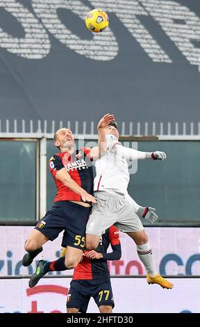 Foto LaPresse - Tano Pecoraro09 01 2021 Genova - (Italia)Sport CalcioGenua vs BolognaCampionato di Calcio Serie A Tim 2020/2021 - Stadio "Luigi Ferraris"nella foto: MasielloPhoto LaPresse - Tano Pecoraro09 Januar 2021 Stadt Genova - (Italien)Sport SoccerGenua vs BolognaItalienische Fußball-Meisterschaft Liga A Tim 2020/2021 - "Luigi Ferraris" Stadion im Bild: masiello Stockfoto