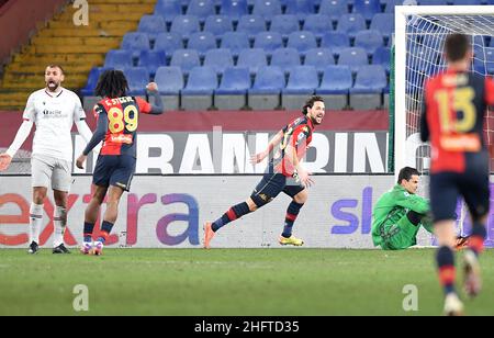 Foto LaPresse - Tano Pecoraro09 01 2021 Genova - (Italia)Sport CalcioGenua vs BolognaCampionato di Calcio Serie A Tim 2020/2021 - Stadio "Luigi Ferraris"nella foto: DestroPhoto LaPresse - Tano Pecoraro09 Januar 2021 Stadt Genova - (Italien)Sport SoccerGenua vs BolognaItalienische Fußball-Meisterschaft Liga A Tim 2020/2021 - "Luigi Ferraris" Stadion im Bild: Destro Stockfoto