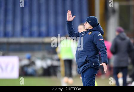 Foto LaPresse - Tano Pecoraro09 01 2021 Genova - (Italia)Sport CalcioGenua vs BolognaCampionato di Calcio Serie A Tim 2020/2021 - Stadio "Luigi Ferraris"nella foto: BallardiniFoto LaPresse - Tano Pecoraro09 Januar 2021 Stadt Genova - (Italien)Sport SoccerGenua vs BolognaItalienische Fußball-Meisterschaft Liga A Tim 2020/2021 - "Luigi Ferraris" Stadion im Bild: Ballardini Stockfoto