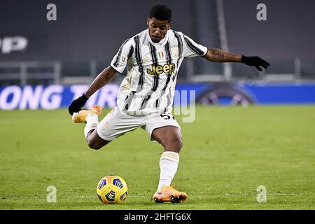 Marco Alpozzi/LaPresse 13. Januar 2021 Turin, Italien Sportfußball Juventus vs Sassuolo - Tim Cup 2020/2021 - Achtel bis Finale - Allianz Stadium auf dem Bild: Wesley (Juventus F.C.); Stockfoto