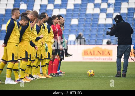 Massimo Paolone/LaPresse 17. Januar 2021 Reggio Emilia, Italien Sportfußball Sassuolo vs Parma - Italienische Fußballmeisterschaft League A Tim 2020/2021 - Mapei Stadion im Bild: Line up Stockfoto