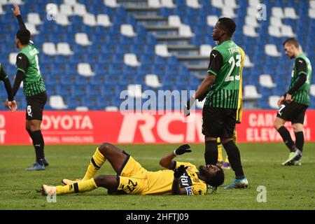 Massimo Paolone/LaPresse 17. Januar 2021 Reggio Emilia, Italien Sportfußball Sassuolo vs Parma - Italienische Fußball-Liga A Tim 2020/2021 - Mapei-Stadion im Bild: Gervino (Parma Calcio) ist verzweifelt Stockfoto