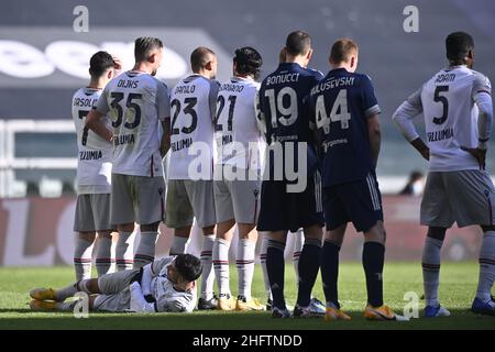 LaPresse - Fabio Ferrari 24. Januar 2021 Turin, Italien Sportfußball Juventus FC vs Bologna FC - Italienische Fußballmeisterschaft League A Tim 2020/2021 - Allianz Stadium im Bild: Barriere Stockfoto