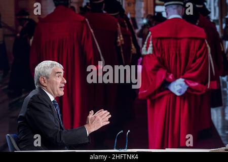 Roberto Monaldo / LaPresse 24-01-2021 Rom (Italien) Fernsehsendung "Mezz'ora in pi&#xf9;" im Bild Pier Ferdinando Casini Stockfoto