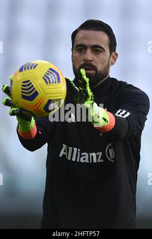 LaPresse - Fabio Ferrari 24. Januar 2021 Turin, Italien Sportfußball Juventus FC vs Bologna FC - Italienische Fußballmeisterschaft League A Tim 2020/2021 - Allianz Stadium auf dem Bild:Pinsoglio Stockfoto