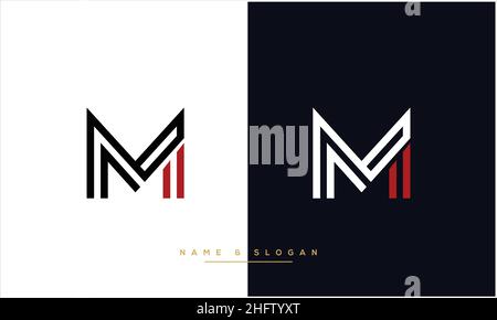MI, im Abstract Letters Logo-Monogramm Stock Vektor