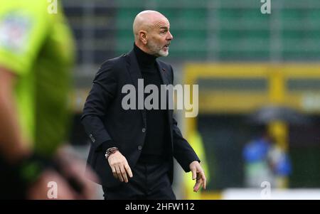 LaPresse - Spada 07 Februar , 2021 Mailand ( Italien ) Sport Soccer A.C. Mailand- Stagione 2020-2021 - Serie A Mailand vs Crotone im Bild: Stefano Pioli Stockfoto