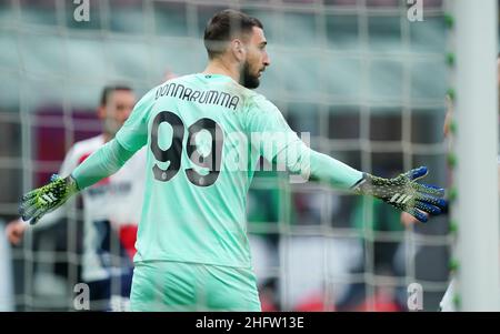 LaPresse - Spada 07 Februar , 2021 Mailand ( Italien ) Sport Soccer A.C. Mailand- Stagione 2020-2021 - Serie A Mailand vs Crotone im Bild: Gianluigi Donnarumma Stockfoto