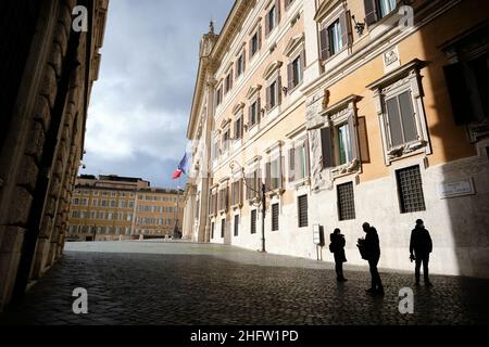 Mauro Scrobogna /LaPresse 08. Februar 2021&#xa0; Rom, Italien politische Abgeordnetenkammer Konsultationen auf dem Foto: Montecitorio Sitz der Abgeordnetenkammer Stockfoto