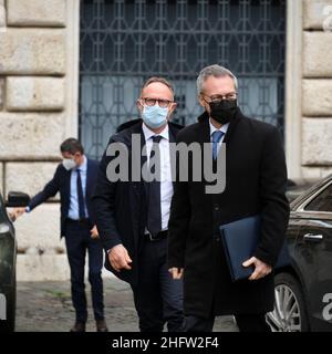 Mauro Scrobogna /LaPresse 10. Februar 2021&#xa0; Rom, Italien politische Abgeordnetenkammer Konsultationen auf dem Foto: Carlo Bonomi Confindustria Präsident Stockfoto