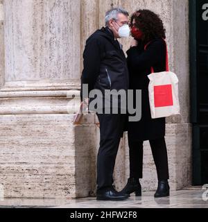 Mauro Scrobogna /LaPresse 10. Februar 2021&#xa0; Rom, Italien Konsultationen der Politischen Abgeordnetenkammer auf dem Foto: Maurizio Landini CGIL-Sekretär Stockfoto