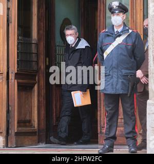 Mauro Scrobogna /LaPresse 10. Februar 2021&#xa0; Rom, Italien Konsultationen der Politischen Abgeordnetenkammer auf dem Foto: Maurizio Landini CGIL-Sekretär Stockfoto