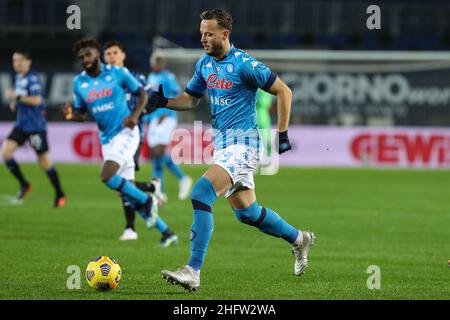 Stefano Nicoli/LaPresse 10-02-2021 Sport Soccer Atalanta vs Napoli Coppa Italia Tim 2020/2021 Gewiss Stadion im Bild Amir Rrahmani Stockfoto