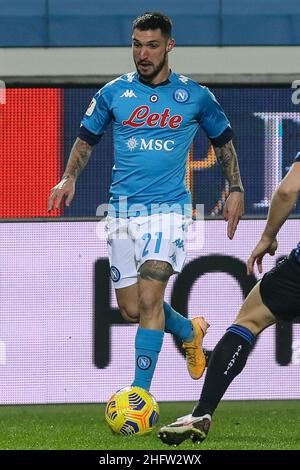 Stefano Nicoli/LaPresse 10-02-2021 Sport Fußball Atalanta vs Napoli Coppa Italia Tim 2020/2021 Gewiss Stadion im Bild Matteo Politano Stockfoto