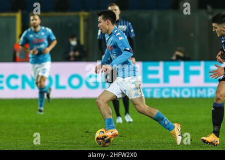 Stefano Nicoli/LaPresse 10-02-2021 Sport Soccer Atalanta vs Napoli Coppa Italia Tim 2020/2021 Gewiss Stadion im Bild Hirving Lozano Stockfoto