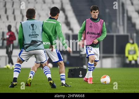 LaPresse - Marco Alpozzi 18. Februar 2021 Turin, Italien Sportfußball Real Sociedad vs Manchester United - UEFA Europa League 2020 2021- Runde von 32, 1st Teilstrecken im Bild: Aihen Munoz (Real Sociedad); Stockfoto