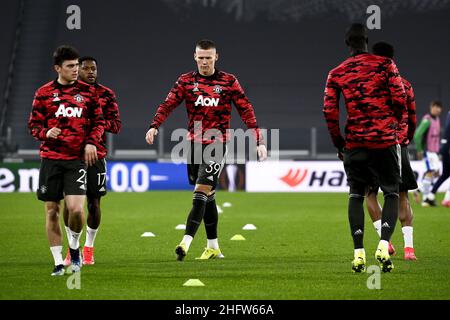 LaPresse - Marco Alpozzi 18. Februar 2021 Turin, Italien Sportfußball Real Sociedad vs Manchester United - UEFA Europa League 2020 2021- Runde von 32, 1st Teilstrecken im Bild: Scott McTominay (Manchester United); Stockfoto