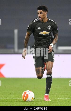 LaPresse - Marco Alpozzi 18. Februar 2021 Turin, Italien Sportfußball Real Sociedad vs Manchester United - UEFA Europa League 2020 2021- Runde von 32, 1st Teilstrecken im Bild: Mikel Oyarzabal (Real Sociedad); Stockfoto