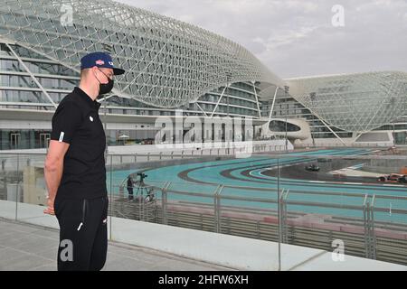 Gian Mattia D'Alberto - LaPresse 20. Februar 2021 Abu Dhabi (Vereinigte Arabische Emirate) Sport Cycling UAE Tour 2021 Pressekonferenz der besten Fahrer im Bild: Filippo Ganna Stockfoto