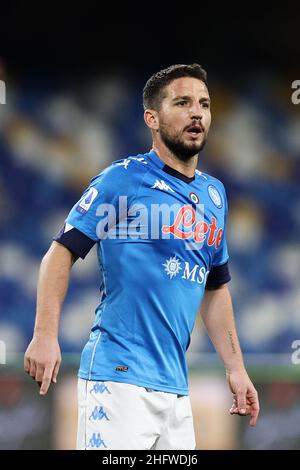 Alessandro Garofalo/LaPresse 28. Februar 2021 Neapel, Italien Sportfußball Napoli vs Benevento - Italienische Fußballmeisterschaft League A Tim 2020/2021 - Diego Armando Maradona Stadion. Im Bild: Dries Mertens (SSC Napoli) Stockfoto