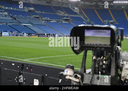 Foto Alfredo Falcone - LaPresse02/03/2021 Roma ( Italia)Sport CalcioLazio - TorinoCampionato di Calcio Serie A Tim 2020 2021 - Stadio Olimpico di RomaNella foto: Telecamera a bordo campoFoto Alfredo Falcone - LaPresse02/03/2021 Roma (Italien)Sport SoccerLazio - TorinoItalienische Fußball-Meisterschaft Liga A Tim 2020 2021 - Olimpico Stadion von Romain das Bild: Pitch-Kamera Stockfoto