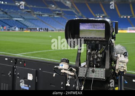 Foto Alfredo Falcone - LaPresse02/03/2021 Roma ( Italia)Sport CalcioLazio - TorinoCampionato di Calcio Serie A Tim 2020 2021 - Stadio Olimpico di RomaNella foto: Telecamera a bordo campoFoto Alfredo Falcone - LaPresse02/03/2021 Roma (Italien)Sport SoccerLazio - TorinoItalienische Fußball-Meisterschaft Liga A Tim 2020 2021 - Olimpico Stadion von Romain das Bild: Pitch-Kamera Stockfoto