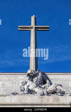 Detail der Fassade des Valle de los Caidos (Tal der Gefallenen) in madrid Stockfoto