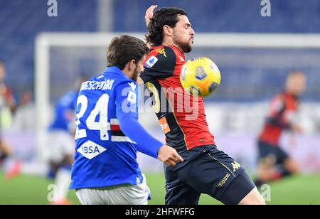 LaPresse - Tano Pecoraro 03 März 2021 Stadt Genua - (Italien) Sport Soccer Genua vs Sampdoria Italienische Fußballmeisterschaft Liga A Tim 2020/2021 - 'Luigi Ferraris' Stadion auf dem Bild: Astro, bereszynski Stockfoto